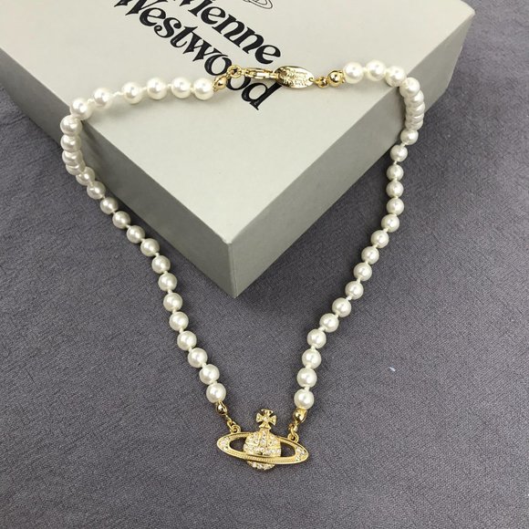 BRAND NEW Vivienne westwood gold Orb Pearl Choker Necklace - Picture 9 of 11